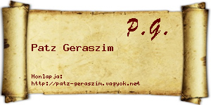 Patz Geraszim névjegykártya